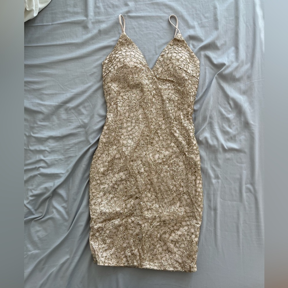 Windsor Gold Sparkly Dress